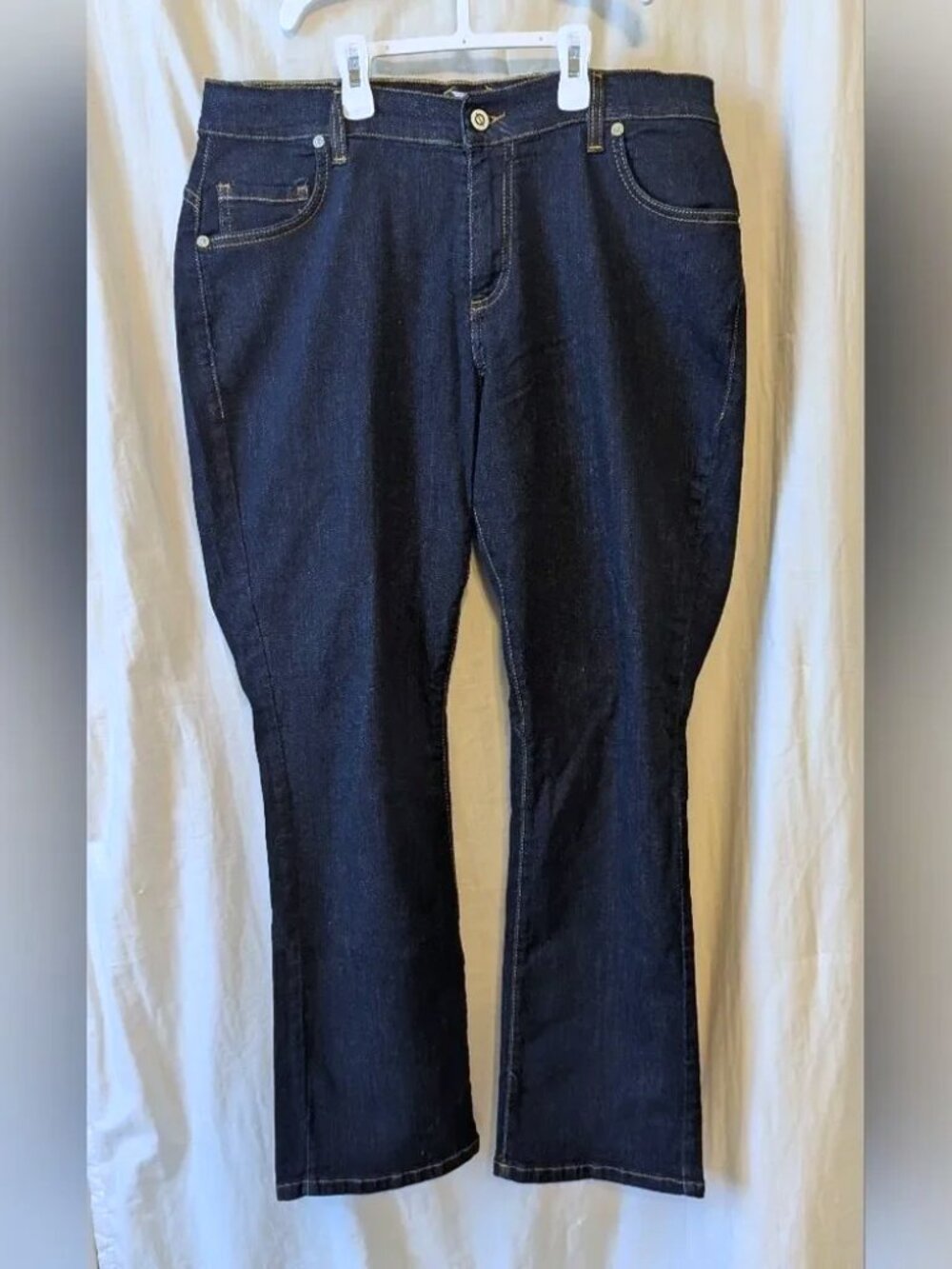 SLO Women's Dark Blue Straight Cut Mid Rise Jeans Size G 99% Cotton